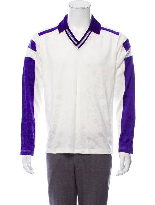 Versace Collared Long Sleeve T-Shirt purple
