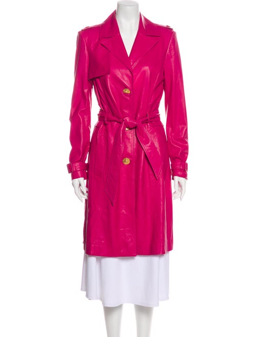 Versace Leather Trench Coat Pink