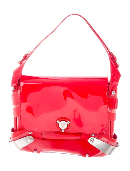 Versace Patent Leather Shoulder Bag Red