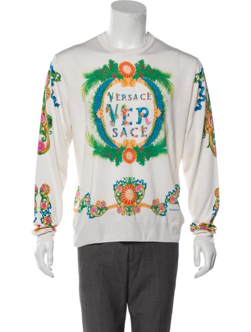 Versace Silk Floral Print Pullover