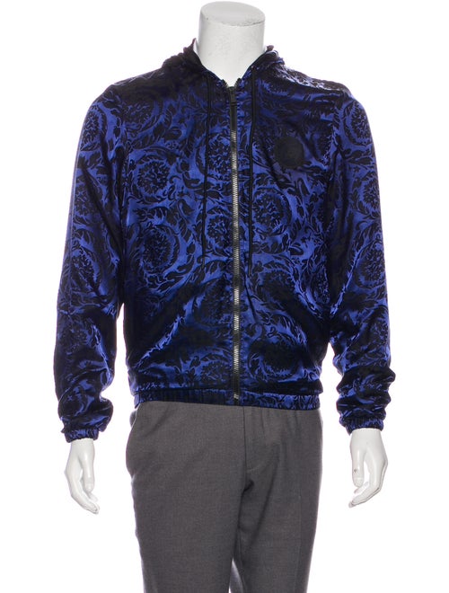 Versace Brocade Graphic Print Jacket Black