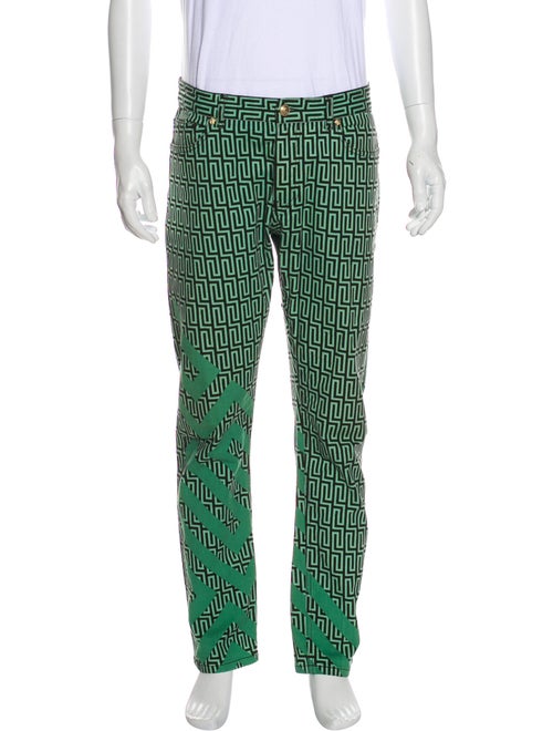Versace Printed Skinny Jeans mint