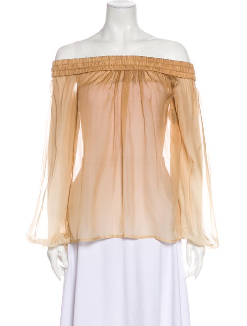 Versace Silk Off-The-Shoulder Blouse