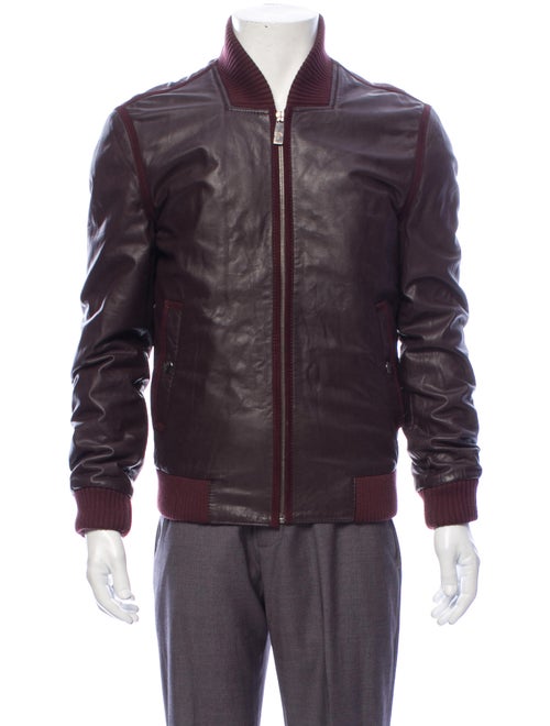 Versace Leather Jacket Red