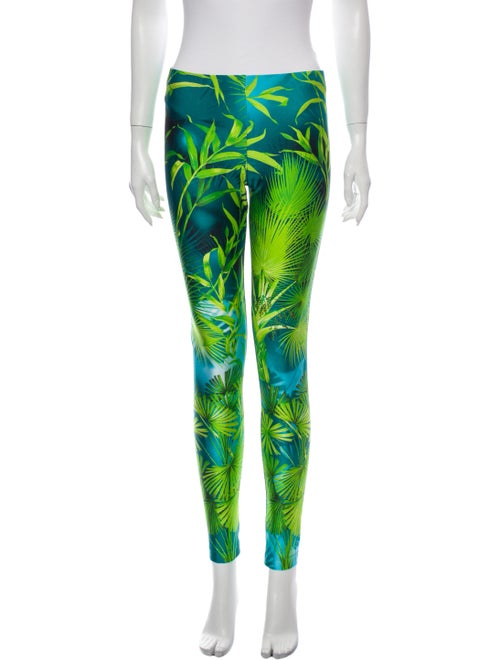 Versace Printed Skinny Leg Pants w/ Tags Green
