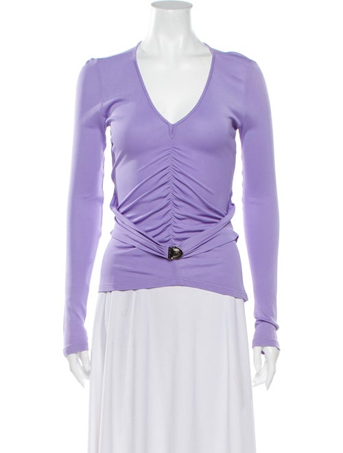 Versace V-Neck Long Sleeve Sweatshirt Purple