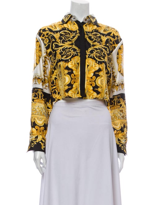 Versace 1992 Baroque Crop Top Black