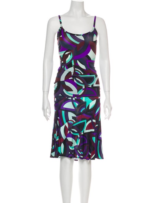Versace Printed Skirt Set Purple