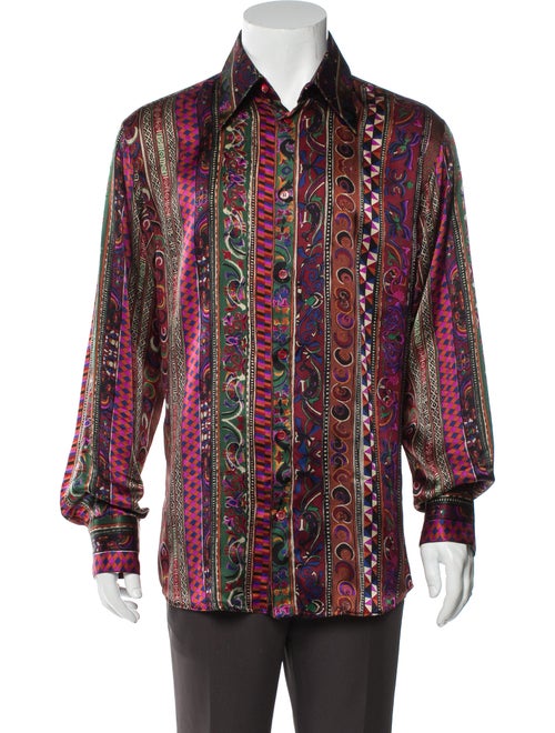 Versace Vintage Silk Shirt Brown