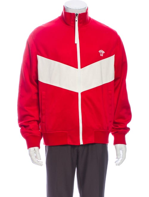 Versace Colorblock Pattern Mock Neck Sweatshirt Re