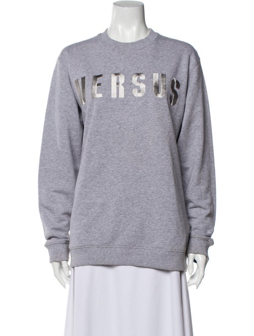 Versace Graphic Print Crew Neck Sweatshirt Grey