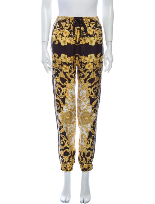 Versace Silk Skinny Leg Pants Black