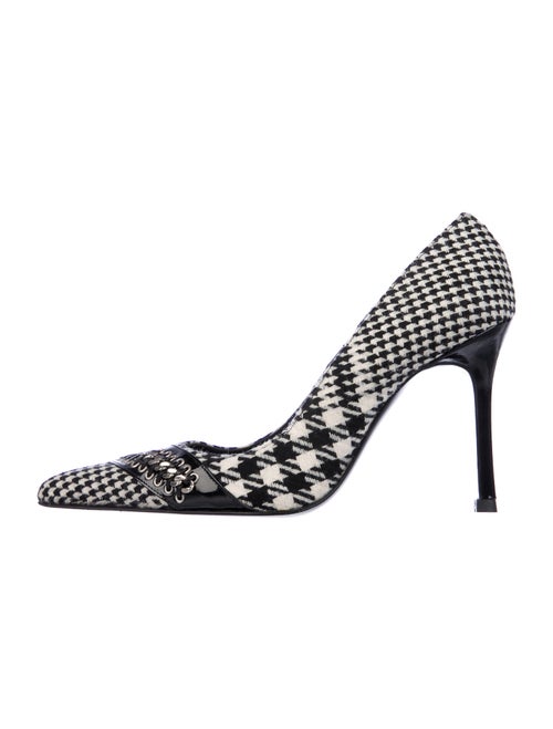 Versace 2002 Houndstooth Pumps Black