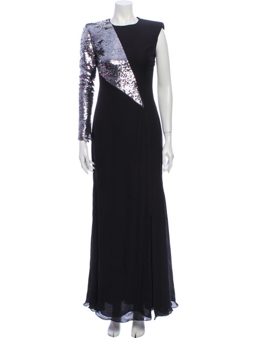 Versace Silk Long Dress Black