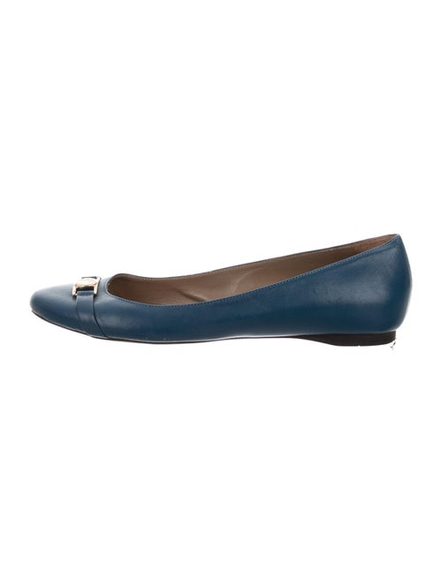 Versace Leather Ballet Flats Blue