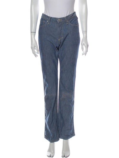 Versace Mid-Rise Straight Leg Jeans Blue