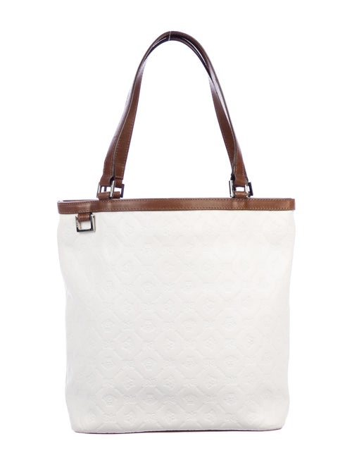 Versace Embossed Leather Tote Brown