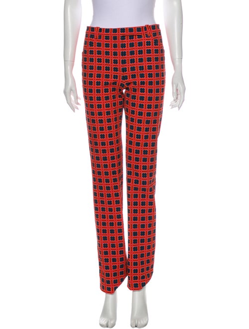 Versace Printed Straight Leg Pants Orange