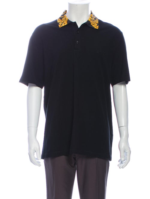 Versace Crew Neck Short Sleeve Polo Shirt Black