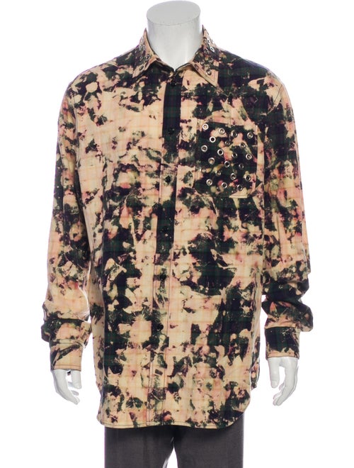 Versace Printed Long Sleeve Shirt Green