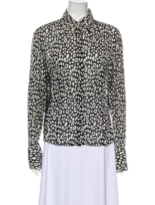 Versace Silk Printed Button-Up Top