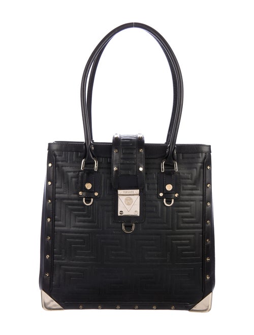 Versace Quilted Leather Tote Tote Black