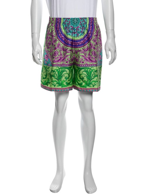 Versace Silk Jogger Shorts Green