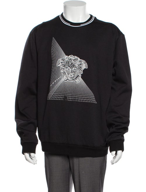 Versace Graphic Print Crew Neck Sweatshirt Black