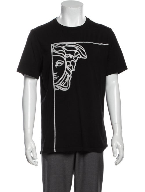 Versace Graphic Print Crew Neck Sweatshirt Black