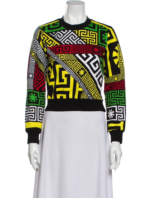 Versace Printed Crew Neck Sweatshirt Black