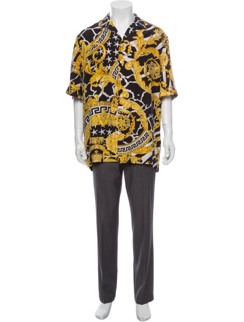 Versace Silk Printed Shirt Black