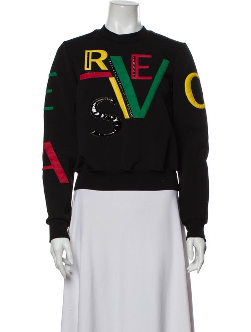 Versace Graphic Print Crew Neck Sweatshirt Black