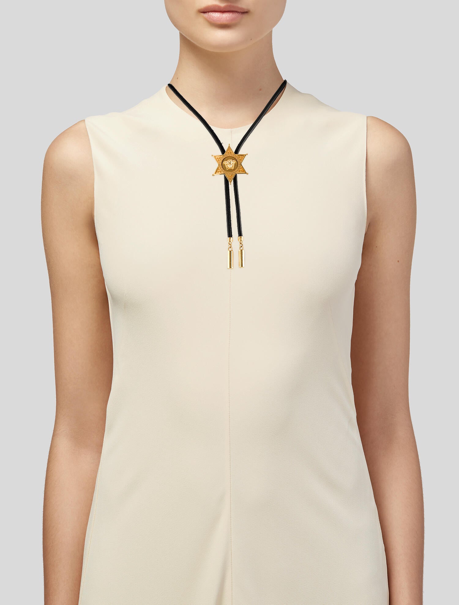 Versace Logo Bolo Tie Star Necklace 