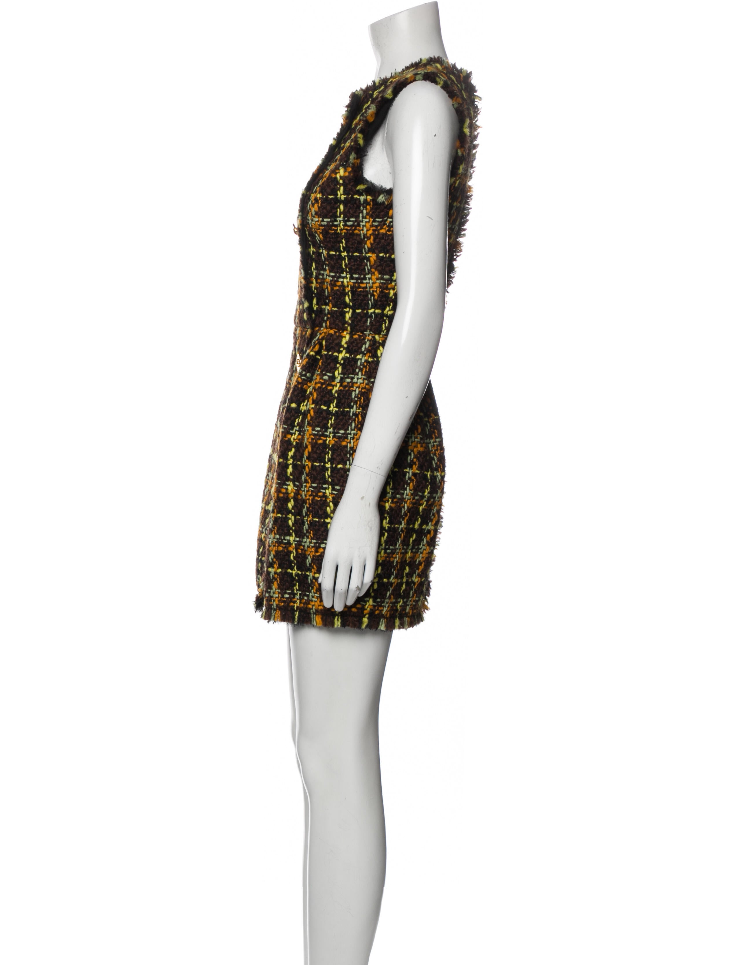 Versace Tweed Pattern Mini Dress