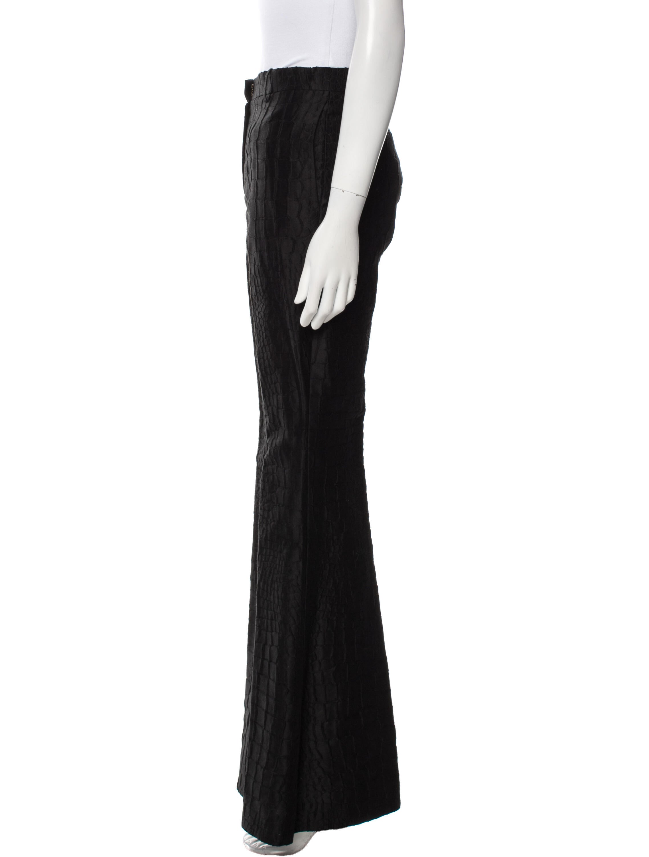 Versace Wide Leg Pants - Black, 10.5 