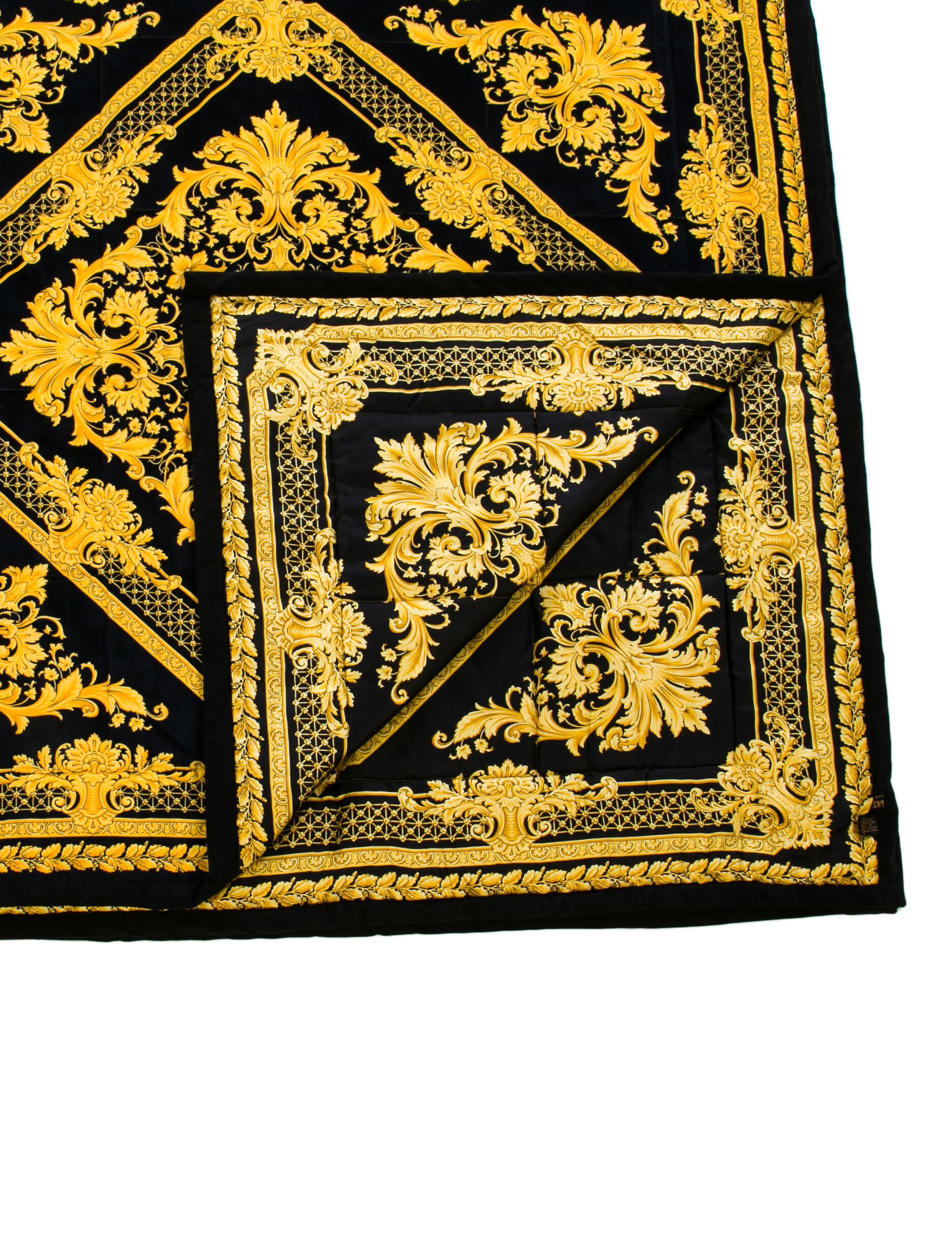Versace Baroque Comforter Black Bedding, Bedding & Bath VES90494
