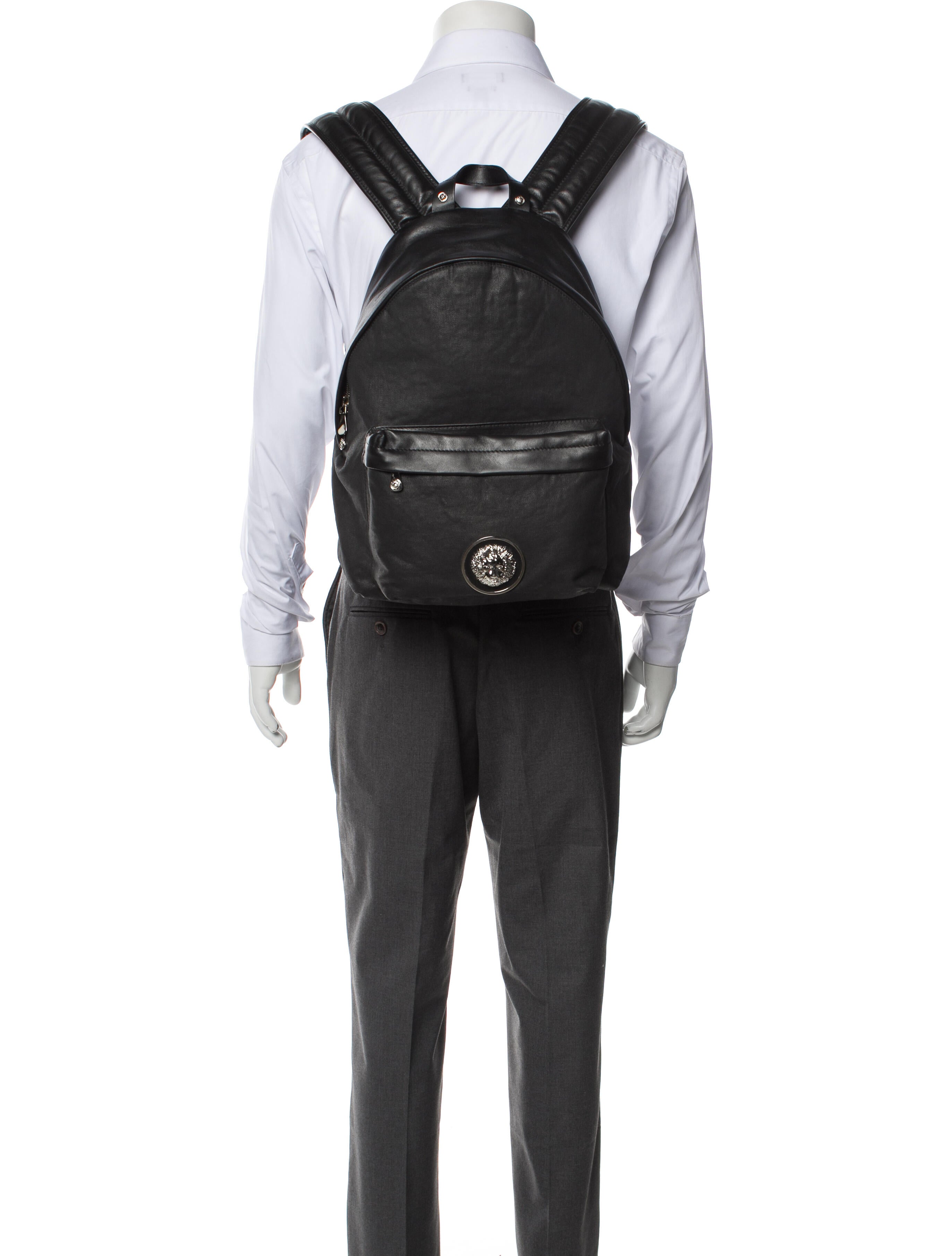 Versace Leather-Trim Backpack