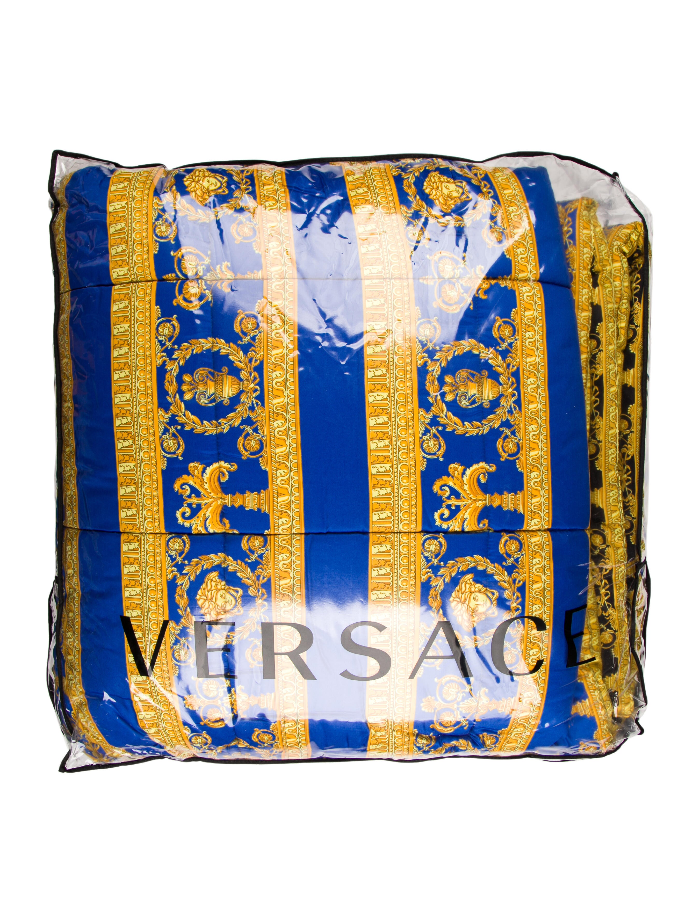 Versace I ♡ Baroque Comforter w/ Tags Blue Bedding, Bedding & Bath