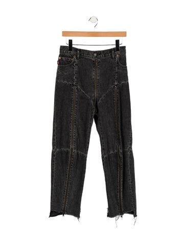 Pre-owned Vetements 2017 Straight Leg Jeans In Black