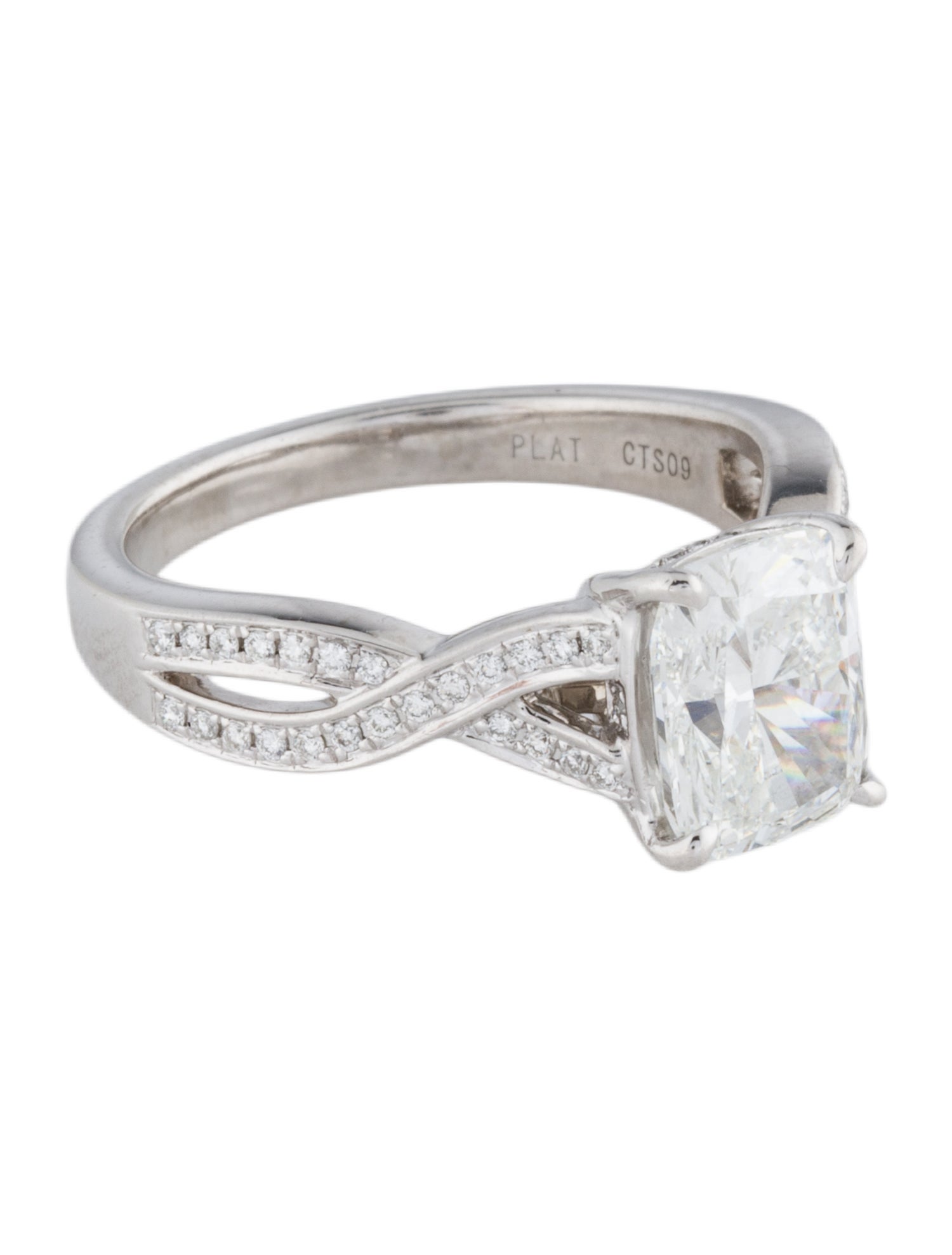 Henri Daussi Platinum 2.07ct Lab-Grown Diamond Engagement Ring