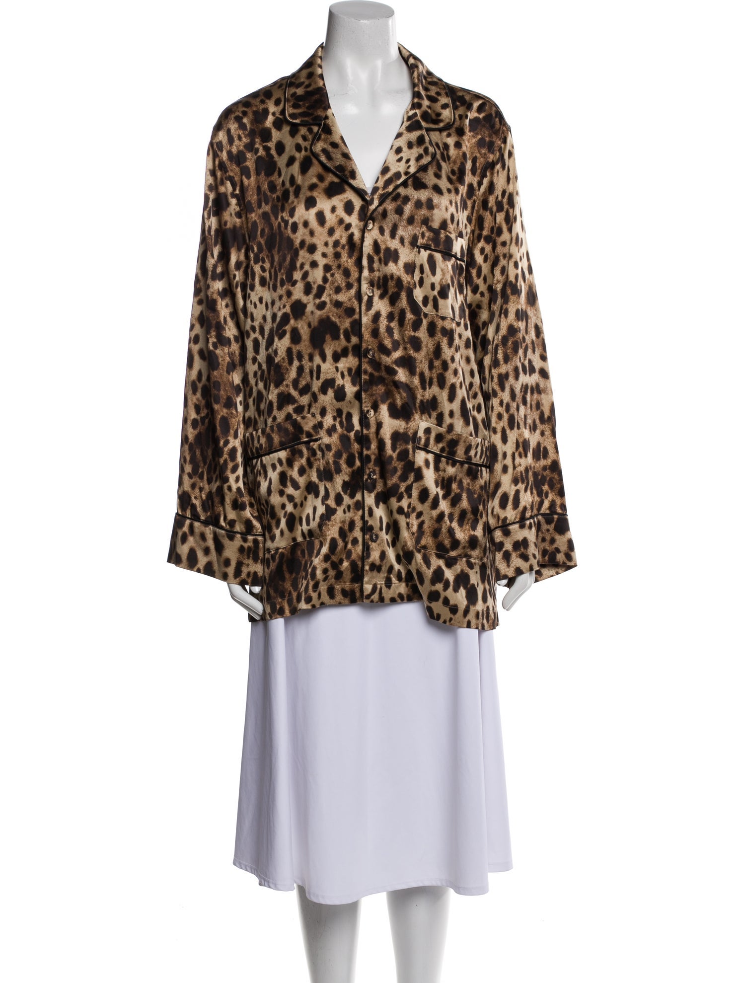 Dolce&Gabbana x Skims Silk Animal Print Pajamas w/ Tags