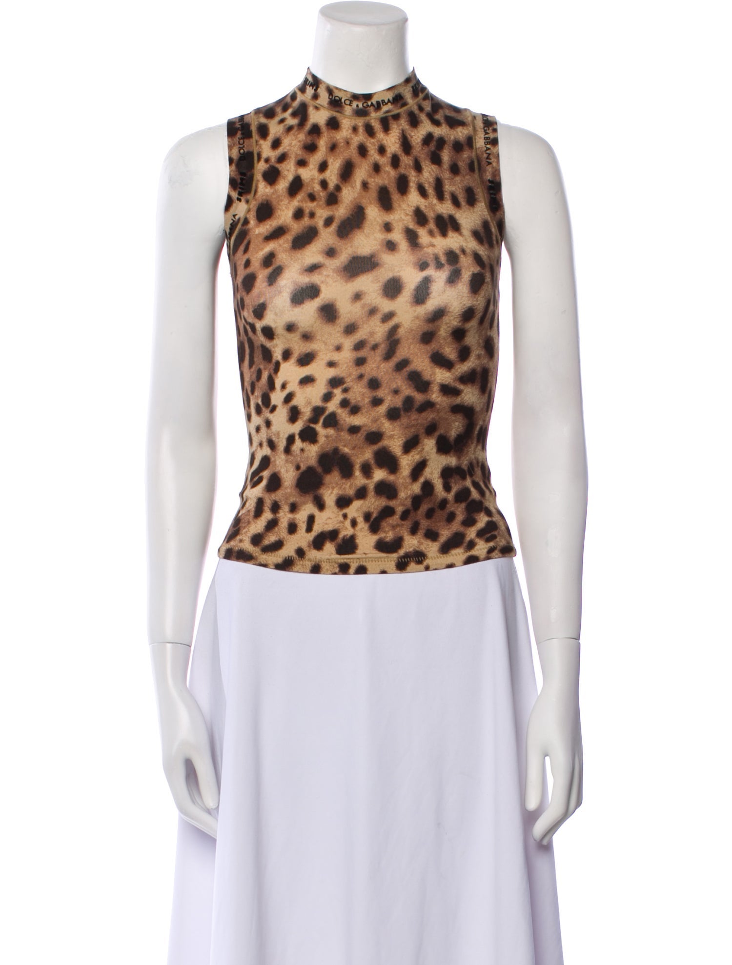 Dolce&Gabbana x Skims Animal Print Mock Neck Top w/ Tags