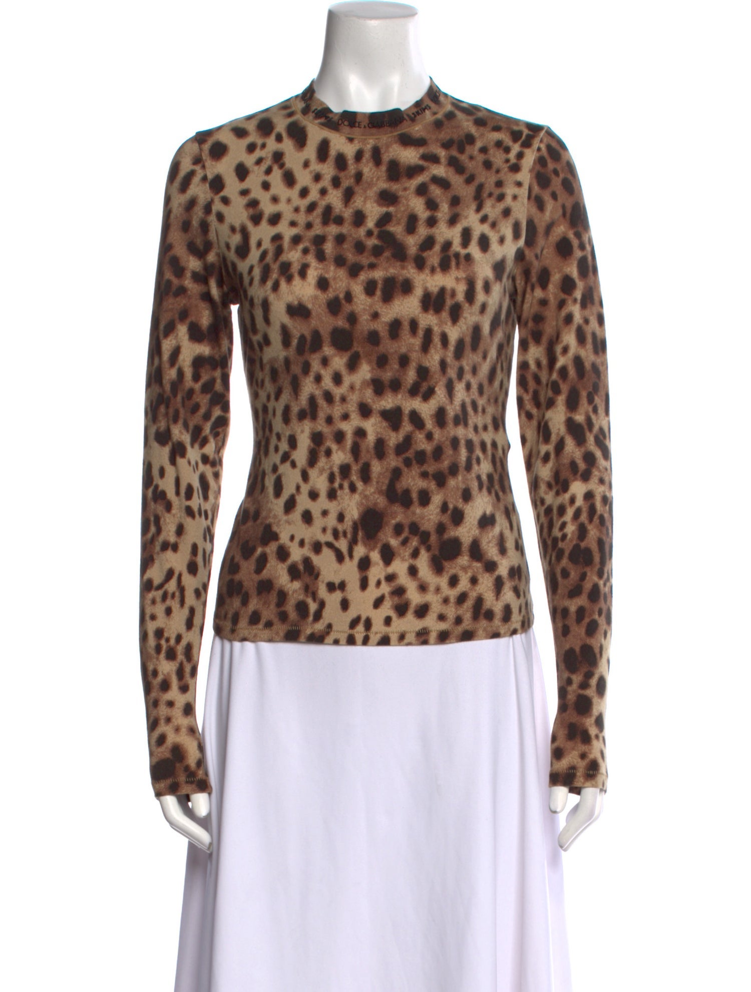 Dolce&Gabbana x Skims Animal Print Crew Neck Top