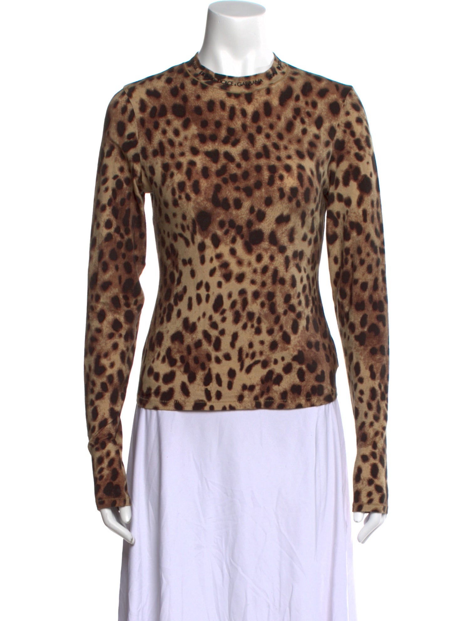 Dolce&Gabbana x Skims Animal Print Crew Neck Top