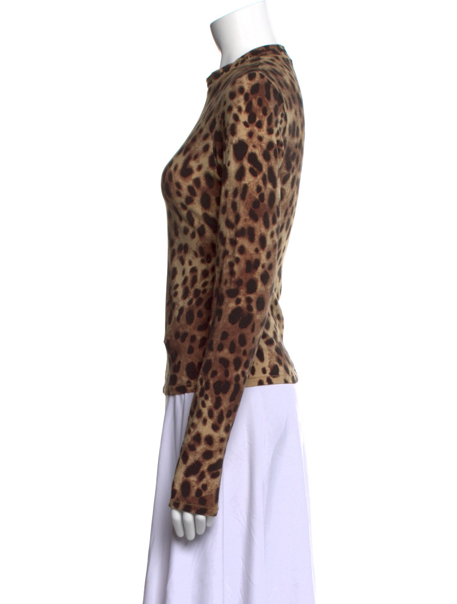 Dolce&Gabbana x Skims Animal Print Crew Neck Top