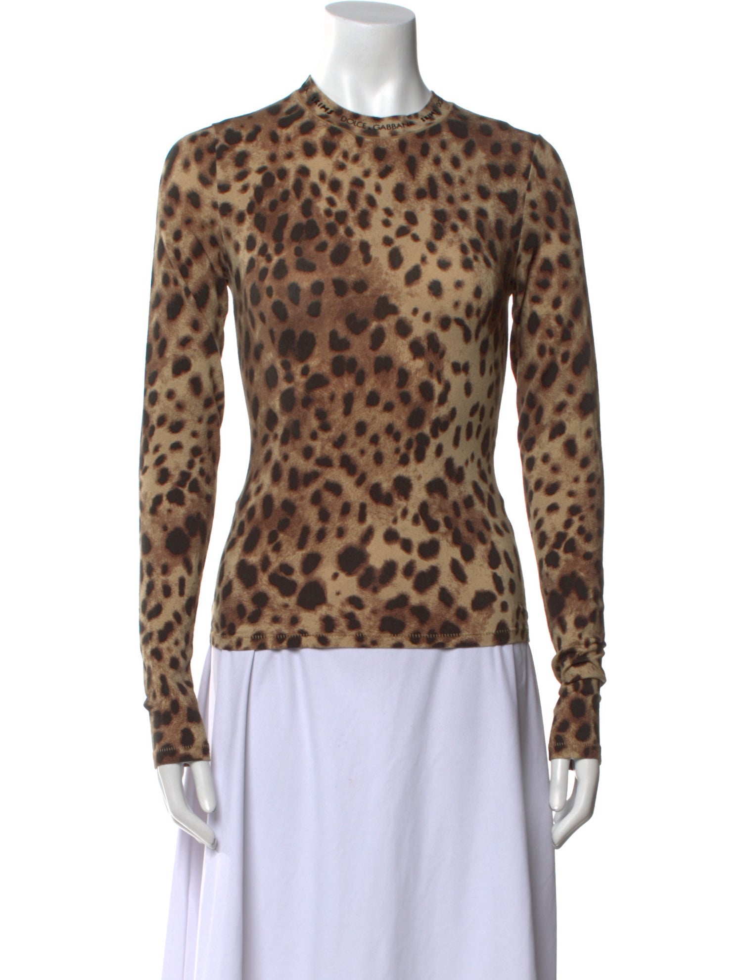Dolce&Gabbana x Skims Animal Print Crew Neck Top