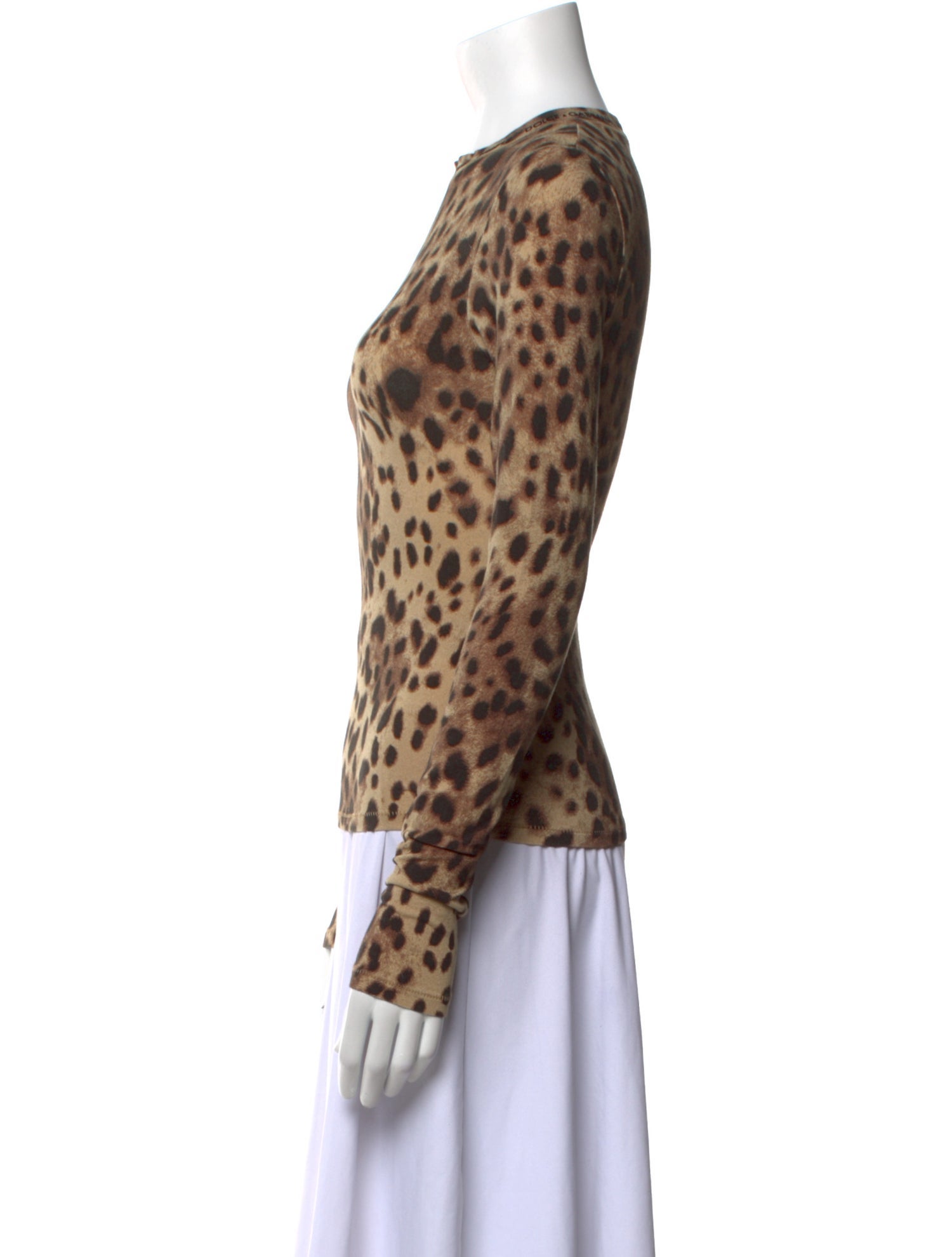 Dolce&Gabbana x Skims Animal Print Crew Neck Top