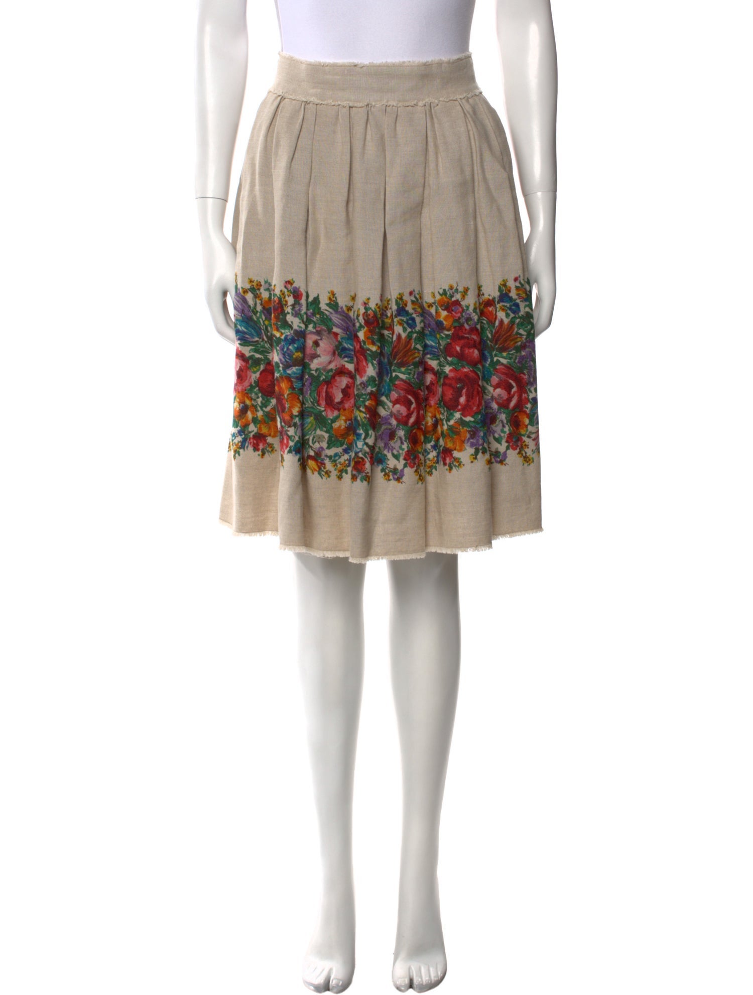 Dolce & Gabbana Linen Knee-Length Skirt