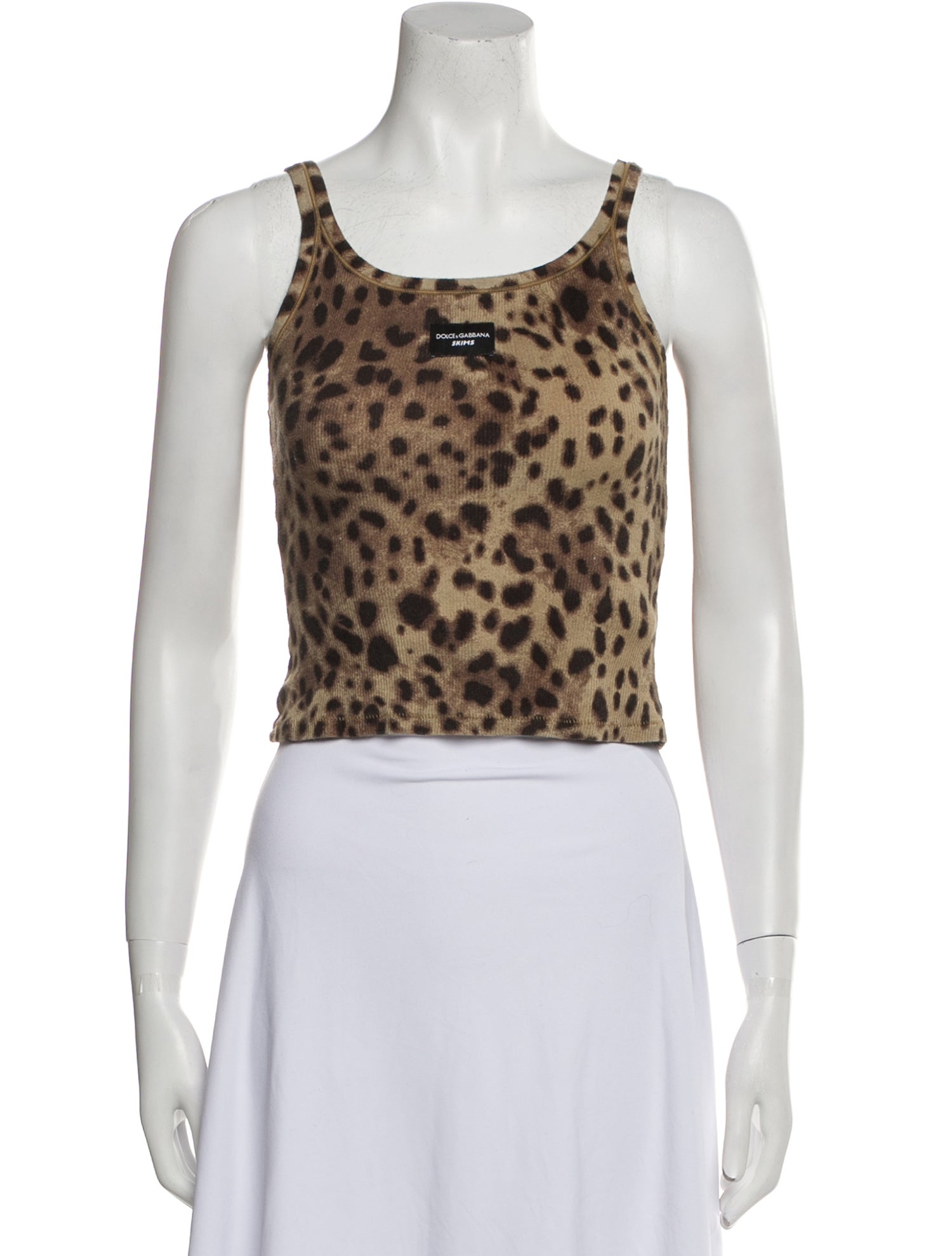 Dolce&Gabbana x Skims Animal Print Scoop Neck Crop Top