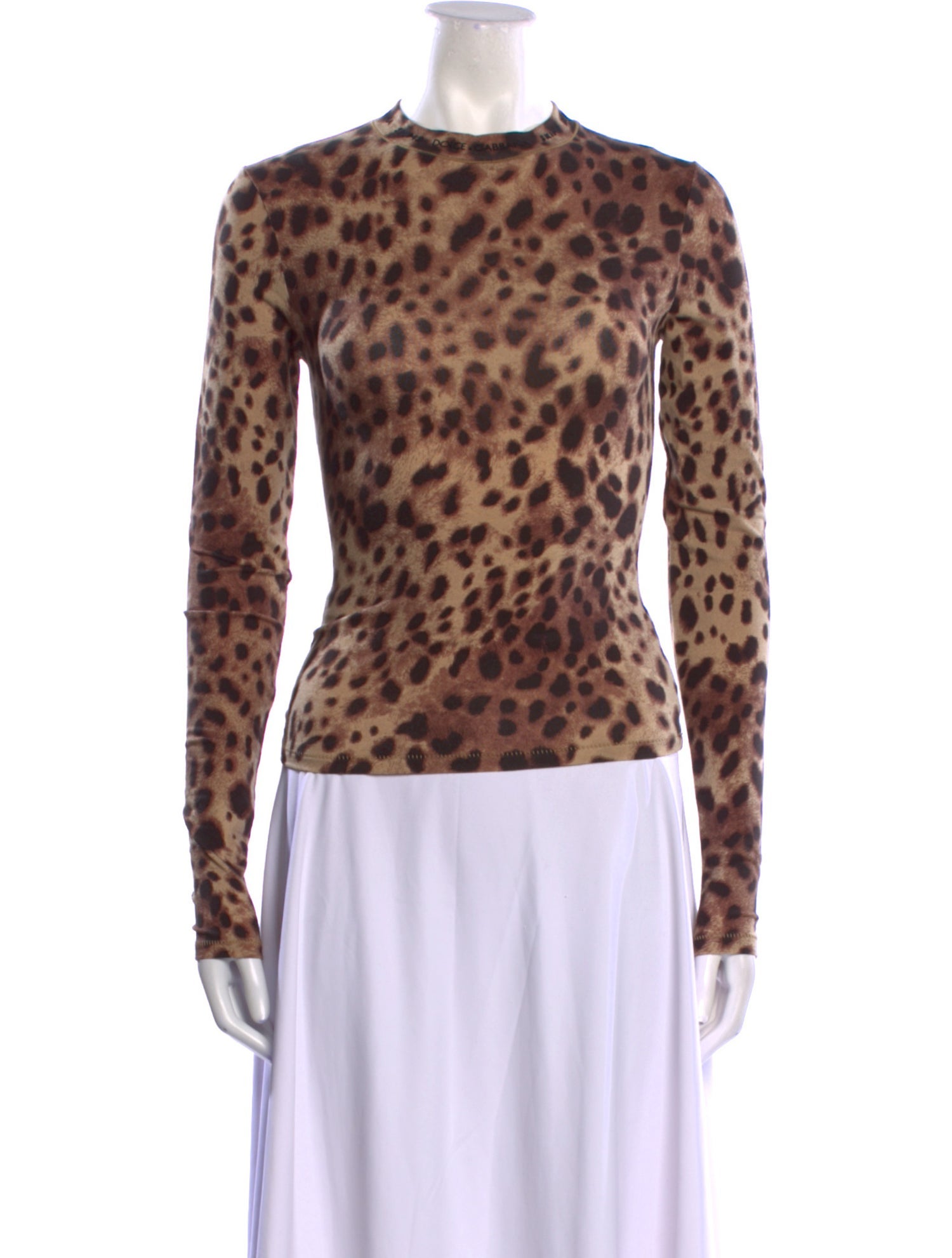Dolce&Gabbana x Skims Animal Print Crew Neck Top